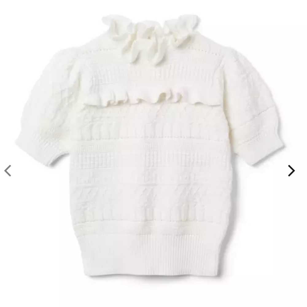 Janie and Jack White Ruffled Kids Top